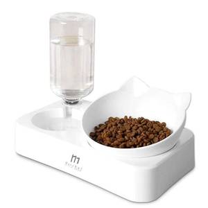 lot 6547 image: Marchul Cat Bowls, Pet Food Bowls, Tilted Cat Bowl for Indoor Cats, Dog Food and Water Bowl Set
