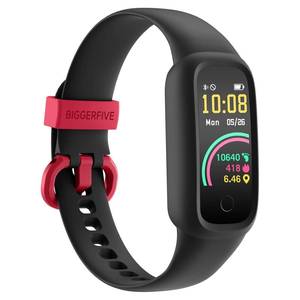 lot 6562 image: BIGGERFIVE Vigor 2 L Kids Fitness Tracker Watch for Boys Girls Ages 5-15, Activity Tracker, Heart Rate Sleep Monitor, IP68 Waterproof, Pedometer, Calorie Step Counter Watch, Black