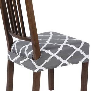 lot 6570 image: SearchI Stretch Dining Chair Seat Covers Set of 4, Soft Removable Washable Seat Covers for Dining Chairs, Dining Room Protector (Rear-Covered, Grey)