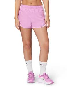 lot 6587 image: Nike Womens Tempo Dri-FIT Mid-Rise Brief-Lined Running Shorts, Light MagentaPink FoamReflective Silver, Medium
