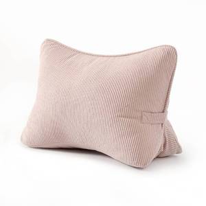 lot 6595 image: Ailuteie Pat. Pend. Corduroy Back Support Pillow for Sitting, Ideal for Expecting Moms, Low Back Cushion for Bed Sitting, Reading & Relaxing, Ergonomic Triangle Backrest, Washable Cover, Pink