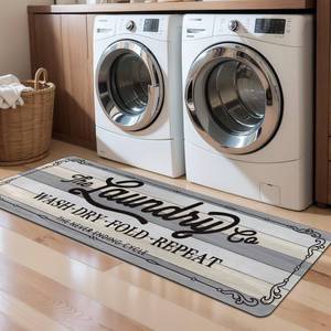 lot 6597 image: Pauwer Laundry Room Rug Runner 20x60 Waterproof Rubber Laundry Mat Non Slip Kitchen Mats for Floor Washable Floor Mat Runner Rug for Farmhouse Mudroom Washroom Bathroom Decor