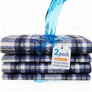 lot 6609 image: Florith Reusable Bed Pads for Adults, Washable Incontinence Bed Pads & Waterproof Bed Protector, Large Washable Chucks Pads (Blue, 18 x 24 3 Pack)