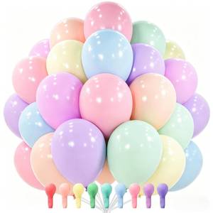 lot 6611 image: PartyWoo Pastel Balloons 100pcs 12 Inch Pastel Rainbow Latex Balloons for Baby Shower Gender Reveal Engagement Bachelorette Easter Bridal Shower Anniversary Retirement Birthday Party Decorations