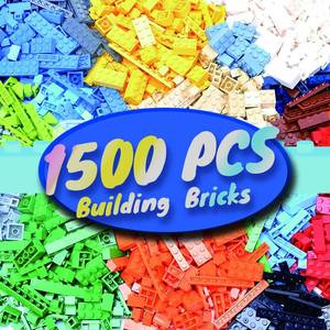 lot 6612 image: HUIZDQ 1500 Pieces Building Bricks, Classic Bulk Small Blocks, Classic Bricks Set Basic Building Blocks Compatible with All Major Brands