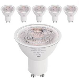 lot 6621 image: SETEN 6-Pack GU10 LED Bulbs Dimmable,6W (50W Equivalent), 3000K Soft White 582 Lumens, Perfect for Recessed Lighting, Track Lighting, Accent Lights(Not for Candle Warmers)