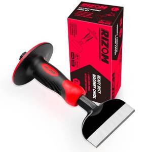 lot 6642 image: Rizom 8-Inch Rock Chisel, Stone Chisel with Hand Protection, Heavy Duty Masonry Chisel for Carving Scaling Breaking Hounding