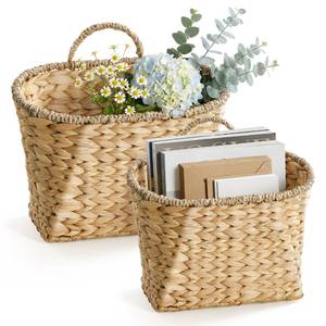 lot 6645 image: TIDITA Wicker Wall Baskets, Woven Hanging Basket - Water Hyacinth Hanging Baskets for Organizing - Wall Basket Decor with Handle - Wall Hanging Baskets for Flowers, Decor, Vegetables