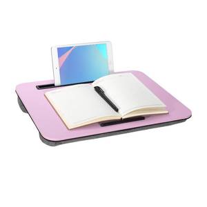 lot 6653 image: Portable Laptop Desk Fits Up to 16 Laptops, with Tablet Slot, Built-in Cushion,Great for Home & Office,Lap Desk with Cushion (Pink, Medium)