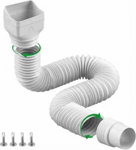 lot 6655 image: Binazon 1 Pack White-Rain Gutter Downspout Extensions, Gutter Extender for Rainwater Drainage Flexible, Down Spout Drain Extension Pipe, Extendable from 21 to 62 Inches (Fit 3x 4 downspouts)