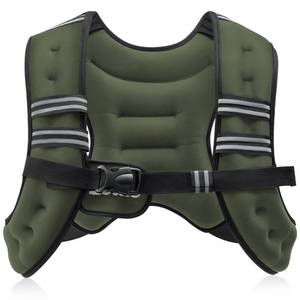 lot 6663 image: ZELUS Weighted Vest, 8lb Weight Vest with Reflective Stripe for Workout, Strength Training, Running, Fitness, Muscle Building, Weight Loss, Weightlifting, Green(8 lb)