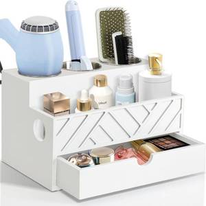 lot 6675 image: Hair Tool Organizer, Hair Dryer Holder with Drawer, Bathroom Countertop Organizer for Bathroom Accessories, Blow Dryer Organizer for Hair Styling Tools, Vanity Organizer for Bathroom, Vanity, Kitchen