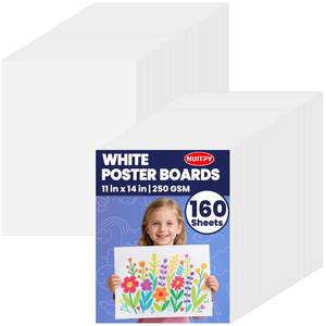 lot 6679 image: 160 Sheets Poster Board, 11in x 14in White Poster Board, 250gsm Thickness Poster Paper, Poster Boards Paper Bulk for Craft, Drawing, DIY Project, Presentations, Display, Sign