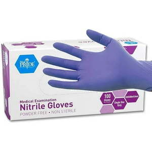 lot 6680 image: MEDPRIDE Nitrile Gloves Powder-Free Disposable Latex Free Gloves  Blue Small 100-Pack 8 packs