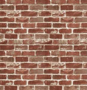 lot 6699 image: Akywall Red Brick Wallpaper Peel and Stick Realistic Distressed Textured Self Adhesive Contact Paper Embossed Vintage Removable Vinyl Roll Faux Brick Look Home Decoration (17.5 x 118 Inch)