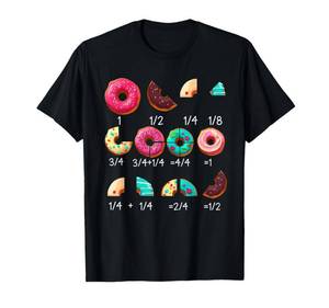 lot 6705 image: Math Donut Fraction Back to School Teacher Gifts Tee T-Shirt XL pink