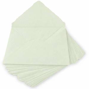 lot 6711 image: Wanderings Handmade Green Deckle Edge Envelope - 5.25x7.25 Package of 25 - for Announcements Wedding Invitations Greeting Cards Crafts - Thick 150 GSM