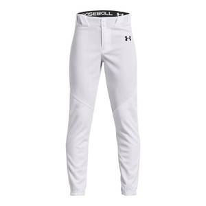 lot 6734 image: Under Armour Boys Utility Baseball Pant Closed, (100) White   Black, X-Large