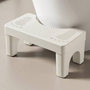 lot 6738 image: 6.7 Inch Toilet Stool Squat Adult, Poop Stool for Bathroom, Non-Slip Squatting Potty, Lightweight Pooping Stools Portable for Travel, Toilet Step Stools for AdultsKids, White