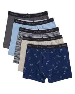 lot 6746 image: Calvin Klein Kids Boys Modern Cotton Boxer Brief Underwear 5-pack, Skateboard, Medium
