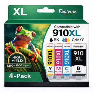 lot 6752 image: Compatible for HP 910XL Ink Cartridges Combo Pack 4 Pack High Yield Replacement 910 Ink for HP Printers, Works with OfficeJet Pro 8025 8035 8020 8022 8028 8015 8010 8018 (Black Cyan Magenta Yellow)