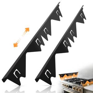 lot 6756 image: Stainless Steel Stove Gap Covers (2PCS), Stove Gap Filler for Kitchen Oven Counter Side Gap, Range Trim Kit, Easy Clean and Heat Resistant, Adjustable Length 13.8 to 27.5 1
