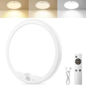 lot 6757 image: OSIDEN Rechargeable Motion Sensor Ceiling Light with Remote Battery Operated Closet Light Wireless Magnetic Stick-on Night Lights, 3 Color Temperatures & Dimmable for Shower, Shed, Hallway