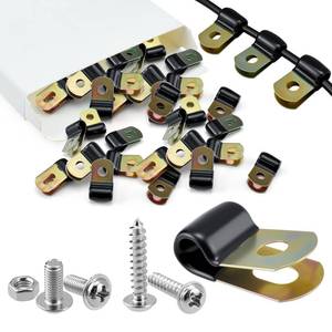 lot 6760 image: ZIUZI 30 Pcs 14 Brake Line Clips with Screws, Carbon Steel Zinc Plated Metal Cable Clamps for Automotive Accessories, Brake Lines & General Wire Clamping