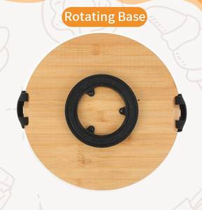 lot 6774 image: LemonRoad Rotating Charcuterie Board, 13.5 Inch Round Lazy Susan Cheese Board Portable Bamboo Serving Tray with Compartments, Housewarming Gift for Women Picnic Party Supplies