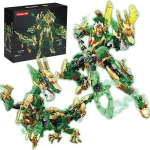 lot 6778 image: TIALLOW Dragon Rising Mech Building Sets for Adults,Mecha Suit 2-in-1 Transforming Robot Building Blocks Toy,Transform Action Figure Building Kits Models, for Kids Boys Ages 8-14 Year