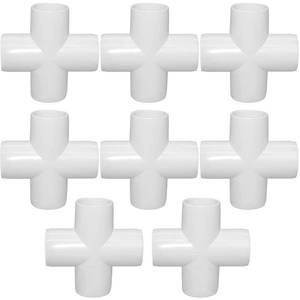 lot 6791 image: ANPTGHT 1-14 Inch Cross PVC Fitting 4 Way Connector, Furniture Grade Corner Fittings for Building Furniture Greenhouse Shed Pipe Fittings Tent Connection (Pack of 7)