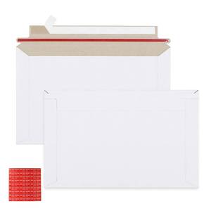 lot 6803 image: zmybcpack 100 Pack 6.3x9.8 inch Rigid Mailer Self Seal Photo Document Mailers, Stay Flat White Cardboard Shipping Envelopes White Photography Mailers for CD, Photos, Document