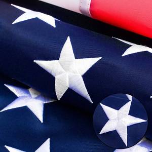 lot 6807 image: American flag 3x5 FT for Outside, Heavy Duty Polyester USA Flag Outdoor with Embroidered Stars, Sewn Stripes, US Flag with Brass Grommets for Indoor, Outdoor, All Weather