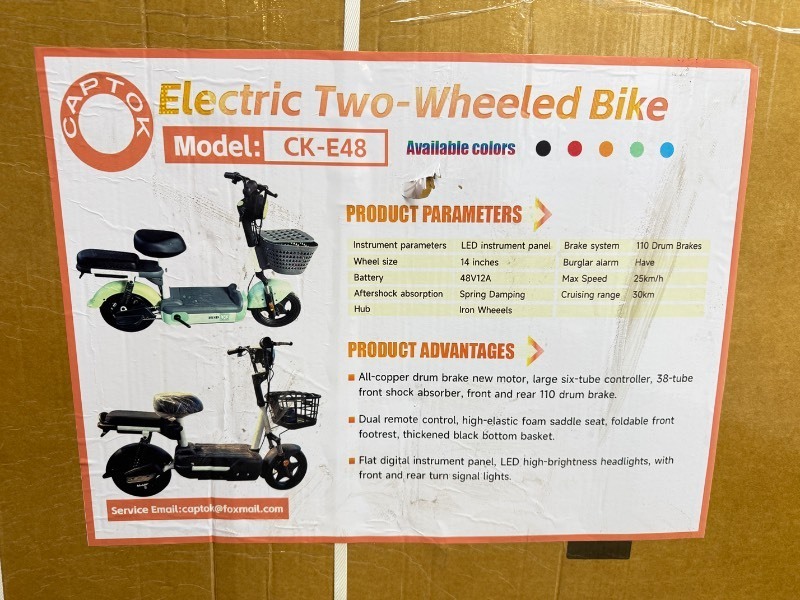 lot 5094 image: Unused CAPTOK Electric Bicycle (CK-E48)