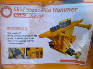lot 6104 image: Unused CAPTOK Pile Hammer (CK-AD680)
