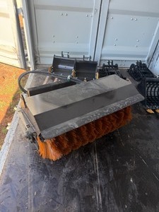 lot 6219 image: Unused SDLANCH Mini Skid Steer Angle Sweeper Attachment