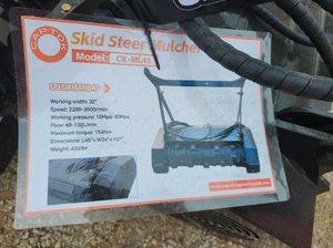 lot 6088 image: Unused CAPTOK Mini Skid Steer Mulcher (CK-ML45)