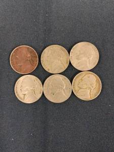 lot 61505 image: Lot of 6 Jefferson Nickels - 1939, 1940, 1941
