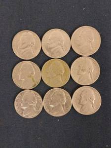 lot 61509 image: Set of 9 Jefferson Nickels D Mint