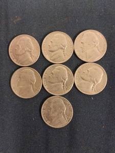 lot 61510 image: Set of 7 Jefferson Nickels P Mint