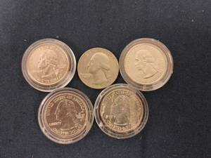 lot 61511 image: Set of 5 Washington Quarters - P Mint
