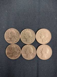 lot 61512 image: Set of 6 Washington Quarters - P Mint