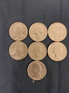 lot 61513 image: Set of 7 Washington Quarters - D Mint