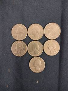 lot 61514 image: Set of 7 Washington Quarters - D Mint
