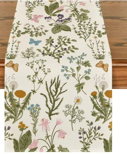 lot 1106 image: Botanical Wildflower Print Table Runner