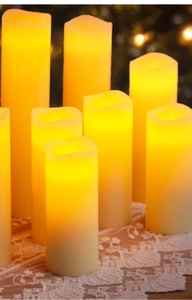 lot 1108 image: LED Flameless Pillar Candle Set