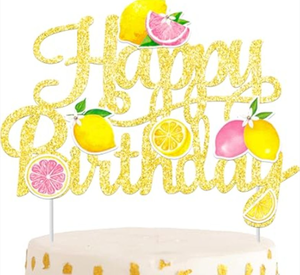 lot 1123 image: Happy Birthday Cake Topper Summer Design