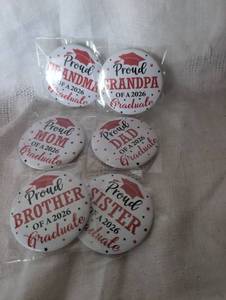 lot 1132 image: Graduation Family Pride Button Pin Set 2026