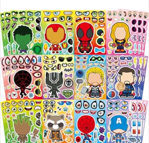 lot 1149 image: Superhero Face Sticker Set Mix and Match Collection