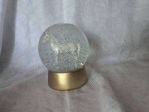lot 1152 image: Mini Unicorn Snow Globe with Golden Base - 3.5 in